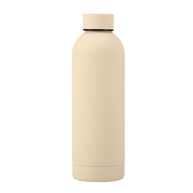 Custom Logo Rubber Coated Water Bottle Vacuum Insulated Stainless Steel Sports Flask Leak Proof Travel