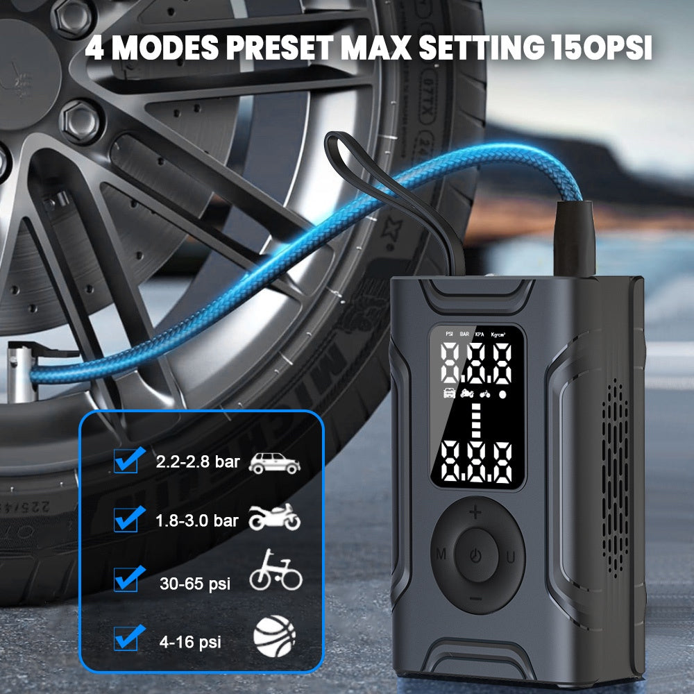 Heavy-Duty 150 PSI Tactical Tire Inflator with 4 Preset Modes