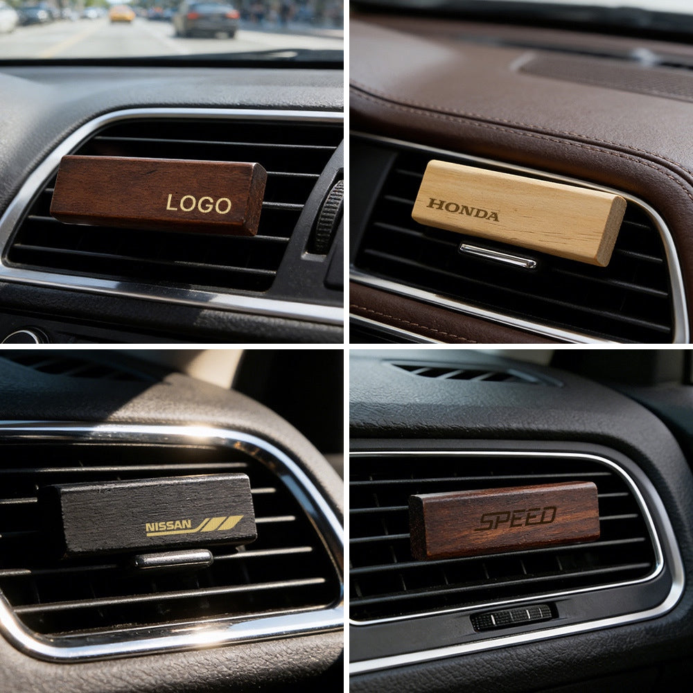 Custom Logo Engraved Wood Vent Clip Air Freshener