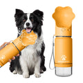 Paw-Shaped Portable Dog Water Bottle with One-Press Dispenser in Yellow