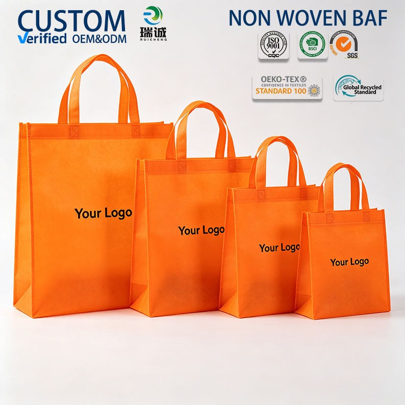 Custom logo non-woven shopping bag in 4 sizes