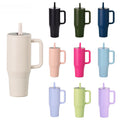 40oz Handle Tumbler with Straw in Multiple Colors