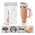 40oz Travel Mug with Handle, Straw and Flip Lid in Multiple Colors