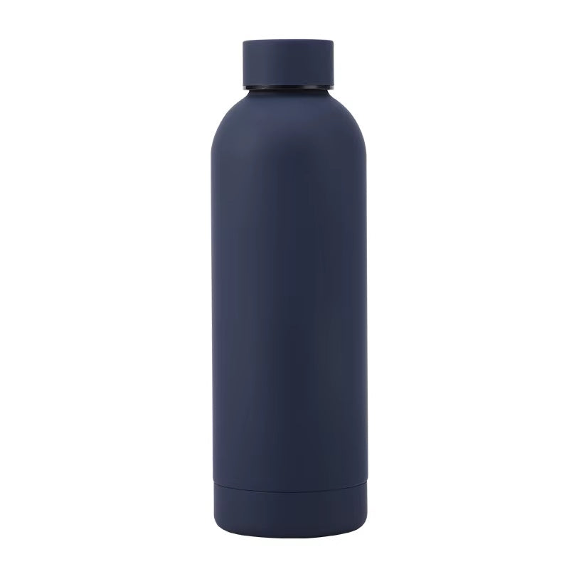 Slim Matte Finish Insulated Water Bottle in Navy Blue
