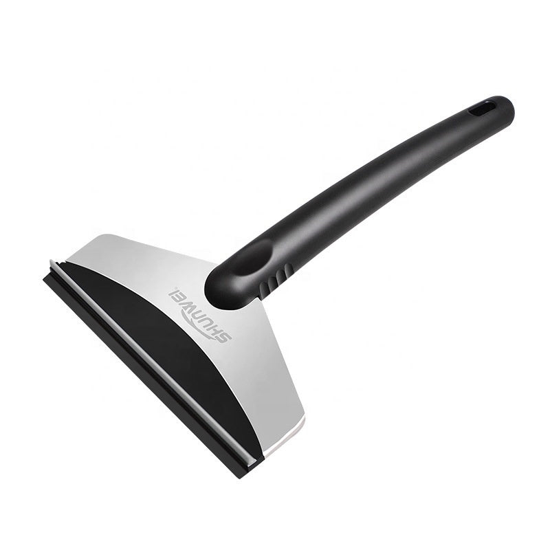 Stainless Steel Blade Ice Scraper with Rubber Squeegee Edge