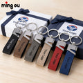 Leather Strap Keychain with V-Clip and Custom Logo Gift Box