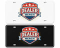 Custom Full-Color Printed Plastic License Plate in White and Black