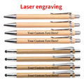 Bamboo Laser-Engraved Stylus Pen with Custom Text
