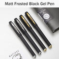 Matte Frosted Black Gel Pen with Gold and Silver Clip