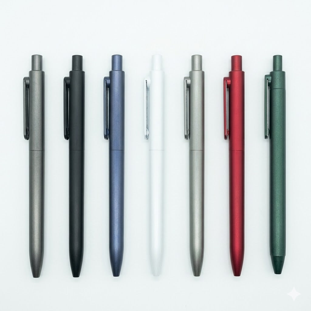 Matte Aluminum Retractable Ballpoint Pen in Multiple Colors