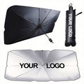 Umbrella-Style Folding Windshield Sun Shade with Custom Logo Pouch