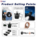 Mini Keychain Power Bank with Built-In Cables SOS Flashlight and Watch Charger