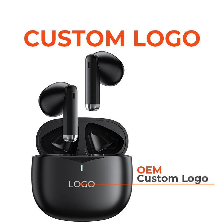 Custom Logo TWS Earbuds Classic All-Black Edition with Charging Case