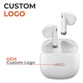 Custom Logo TWS Earbuds Classic All-White Edition with Charging Case