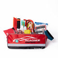 Custom logo roadside emergency kit with red carry bag