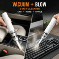 Slim white 2-in-1 cordless car vacuum and desk blower